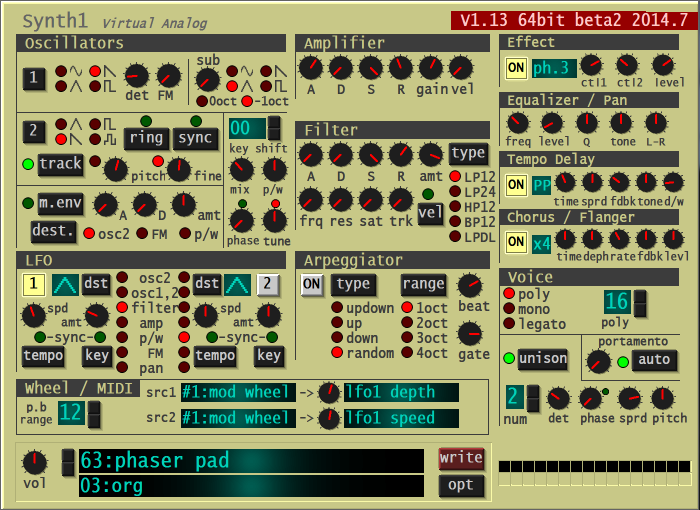 The synth1 VST plugin.